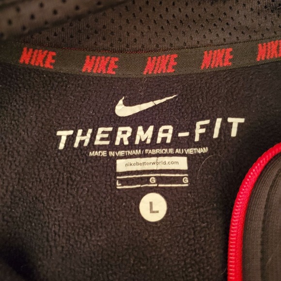 Mens Nike Therma Fit Black Fleece Athletic Track Jacket Size Large L 1/4 Zip - Picture 2 of 6